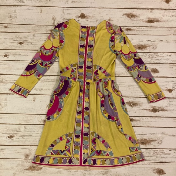 Vintage Neiman Marcus Trophy Room Emilio Pucci Colorful Mod Silk Sheath Dress - Picture 8 of 15